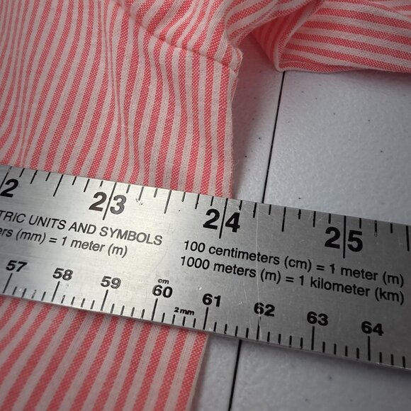 Davi Dani Dress Womens 1XL Pastel Stripe Colorblock Ruffle Hem Button Front - Picture 9 of 10